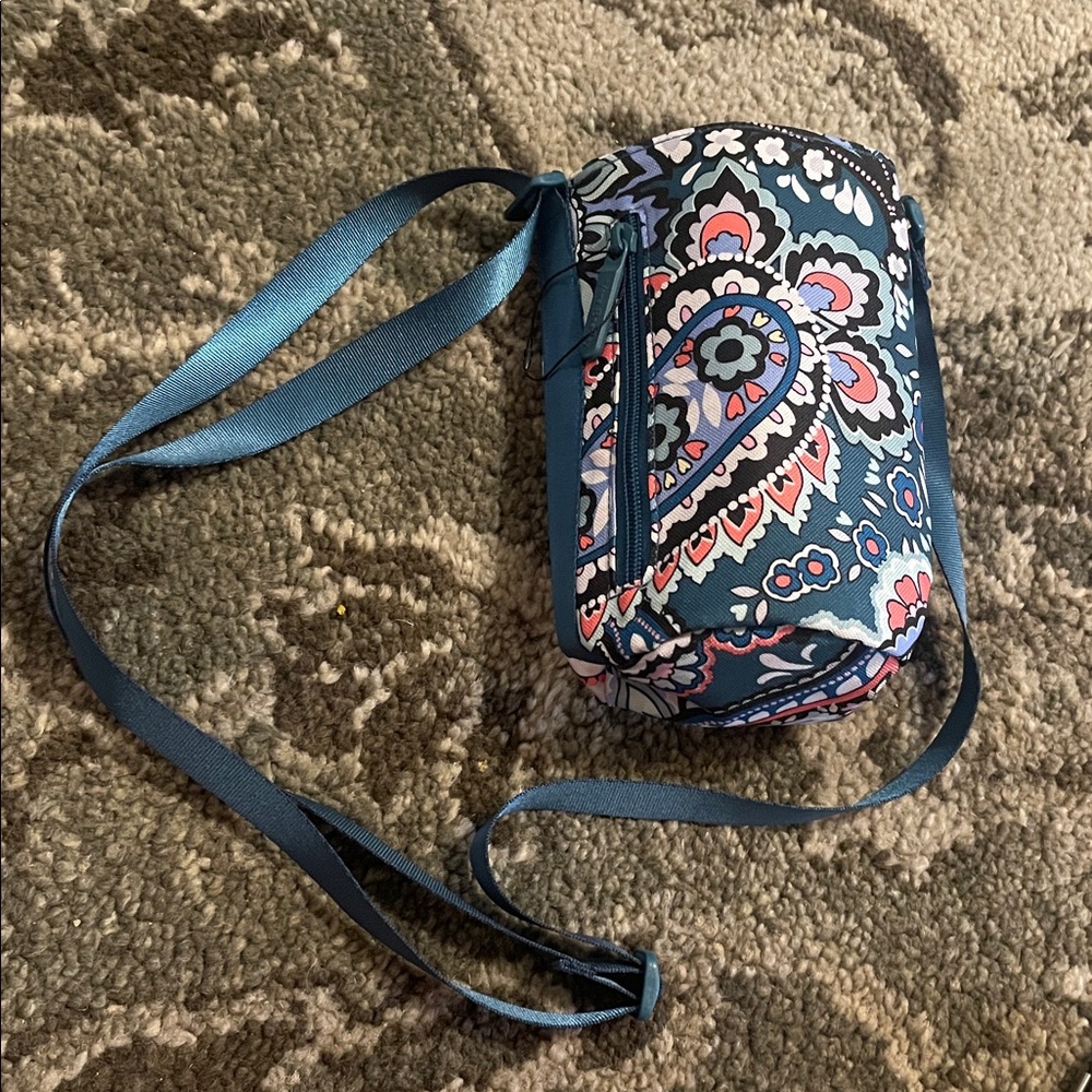 Vera Bradley Floral Bottle Carrier Crossbody Bag